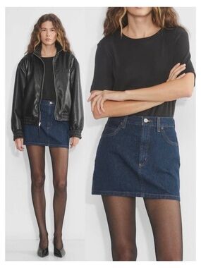 DENIM FORUM Aritzia The '90s Ricci Denim Skirt Size 26 Midnight Bleu